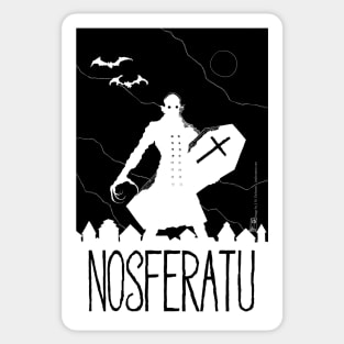 Nosferatu Minimalist Design (inverted) Sticker